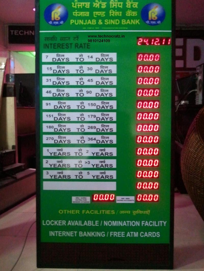 LED BANK RATE OF INTEREST DISPLAY